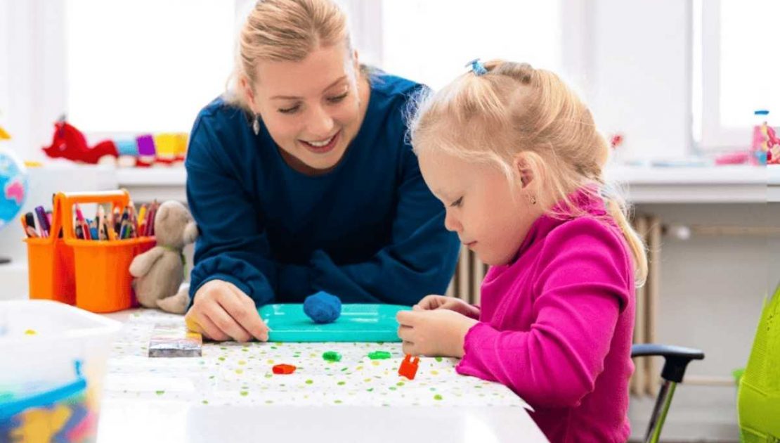 Child receiving pediatric occupational therapy in Metairie